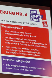 Forderungen der IG Metall zum Erhalt des Valeo Standortes Ebern